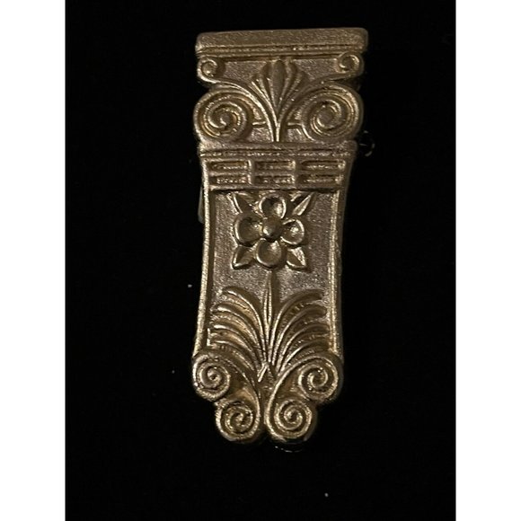 KRISA Greece Classical Period Brooch Gold Greek Column Stele Anthemion 3.5” - Picture 2 of 5